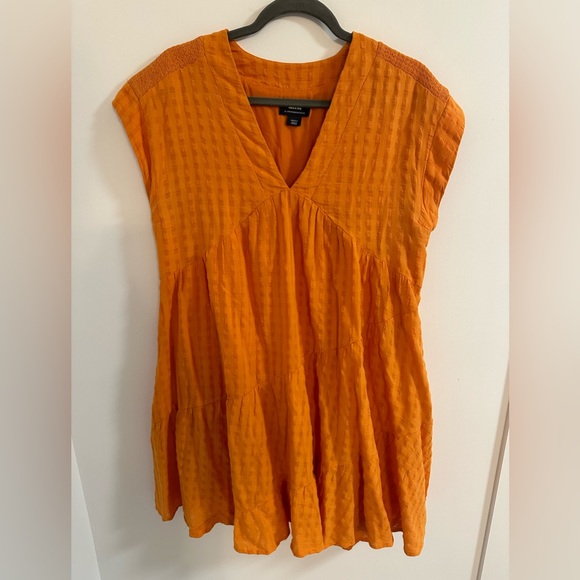 Anthropologie Maeve | Orange V-neck Mini Dress | Size Small - Picture 1 of 4